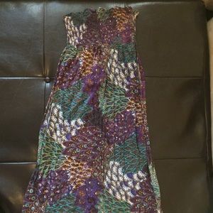 Strapless tube top dress